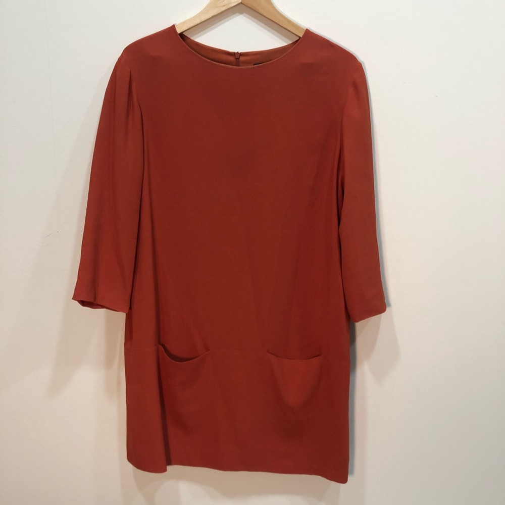 THE ROW Essentials Marina Orange Shift Dress, 10